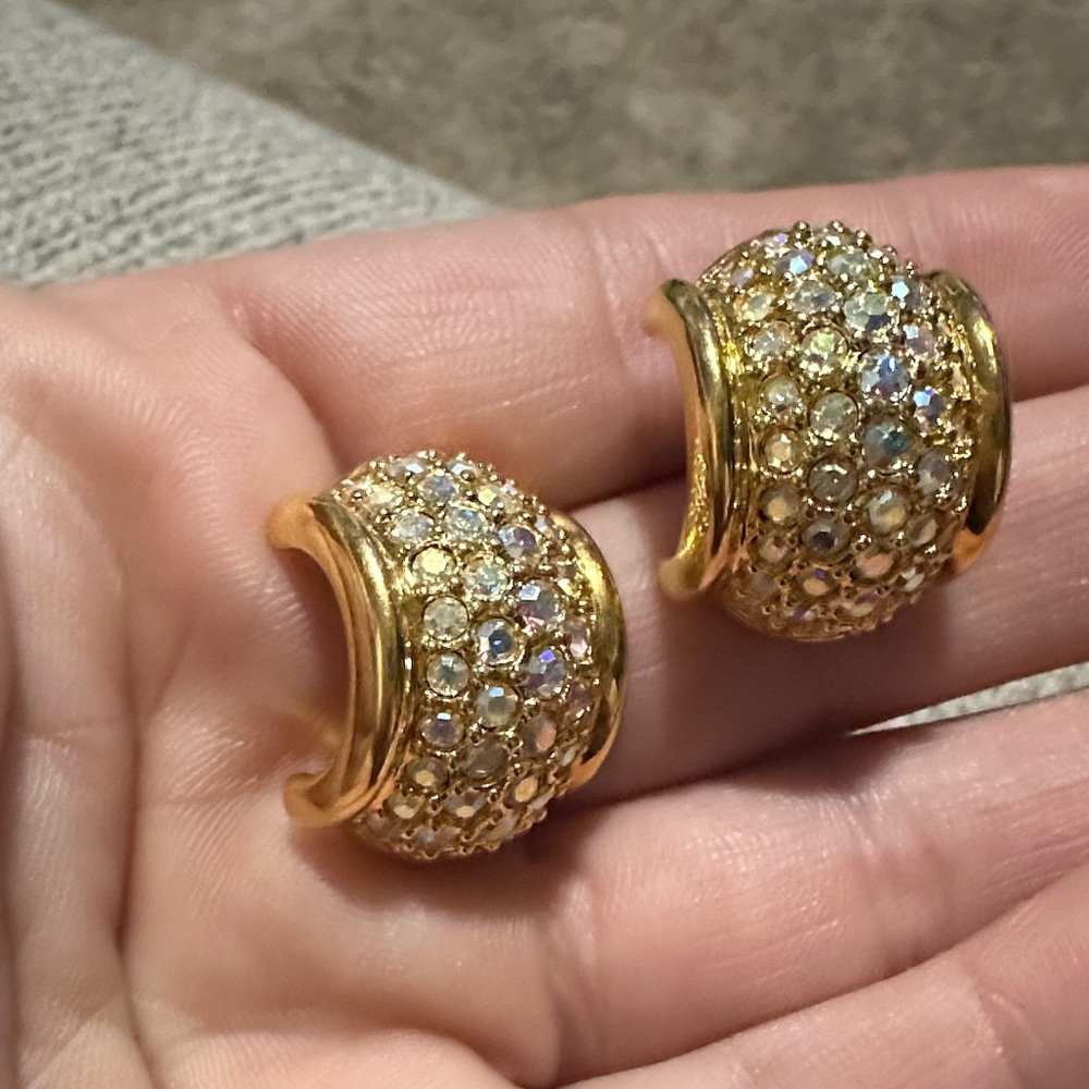 Swarovski Pave Crystal Dome Earrings